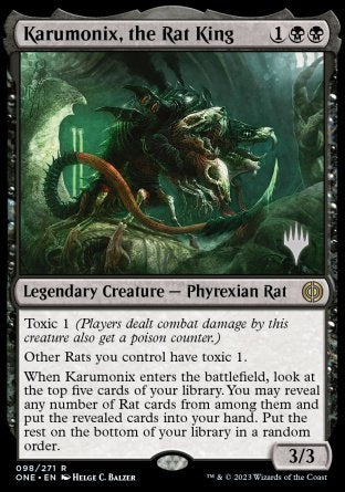 Karumonix, the Rat King (Promo Pack) [Phyrexia: All Will Be One Promos] | Good Games Adelaide SA