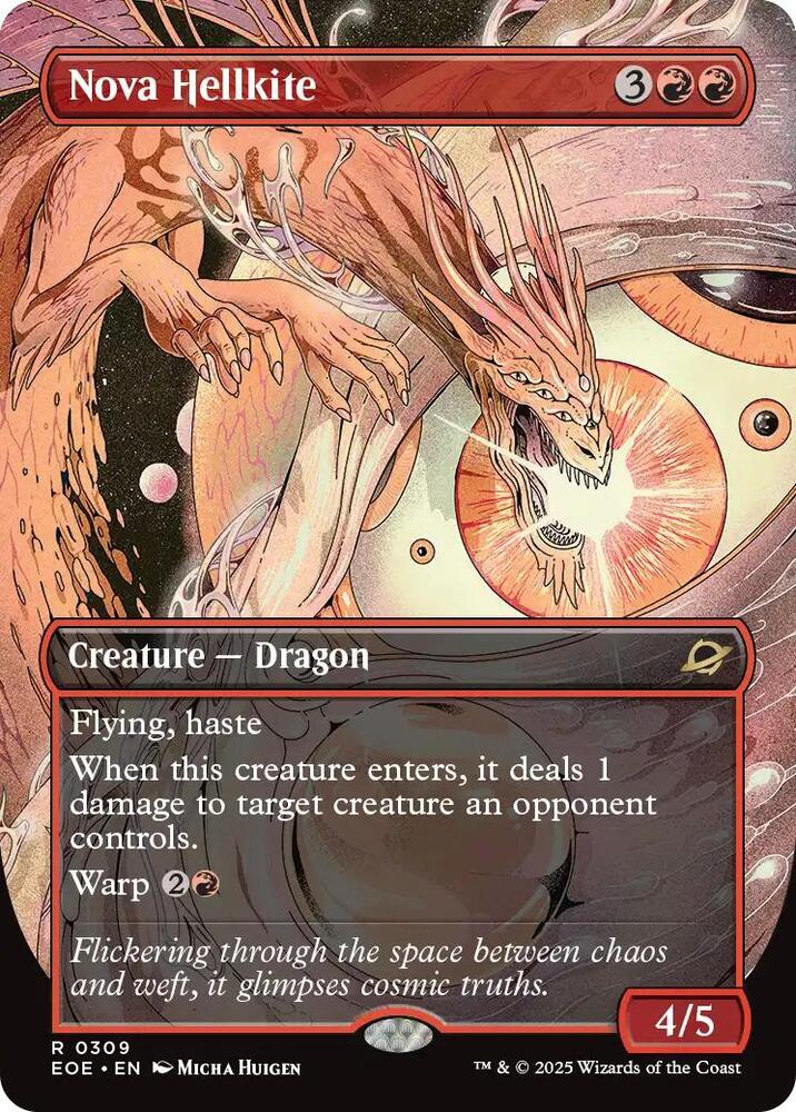 Nova Hellkite Borderless 309 (Edge of Eternities)  - Foil | Good Games Adelaide SA