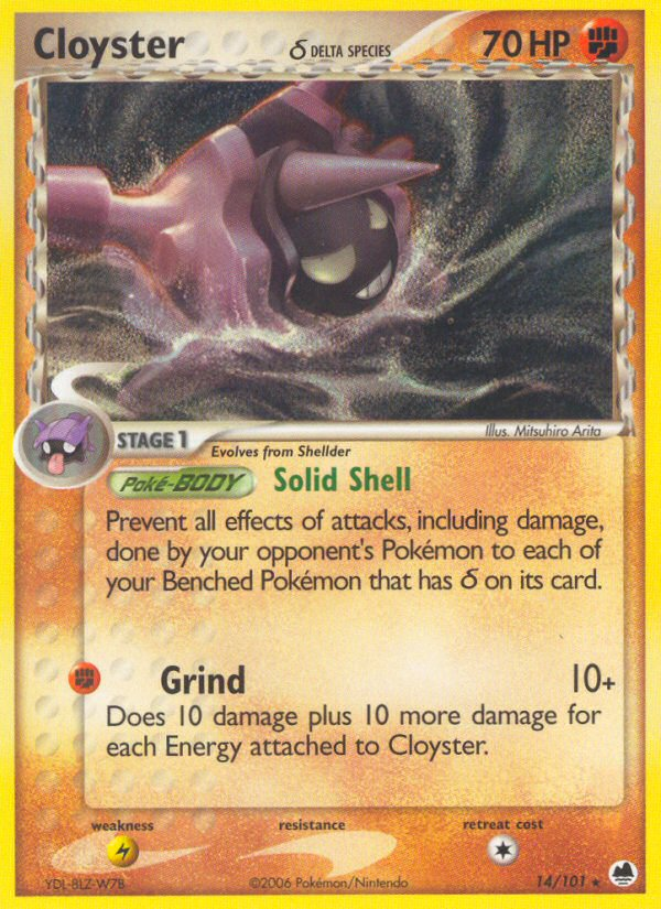 Cloyster (14/101) (Delta Species) [EX: Dragon Frontiers] | Good Games Adelaide SA