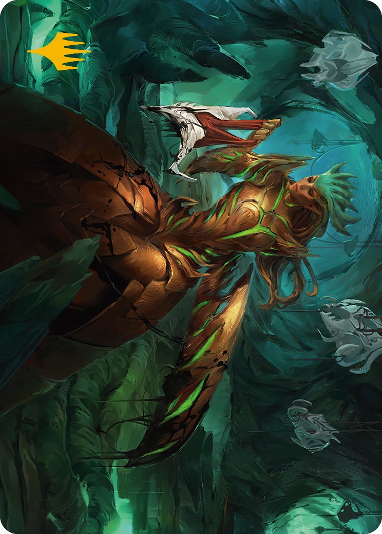 Glissa Sunslayer Art Card (Gold-Stamped Signature) [Phyrexia: All Will Be One Art Series] | Good Games Adelaide SA