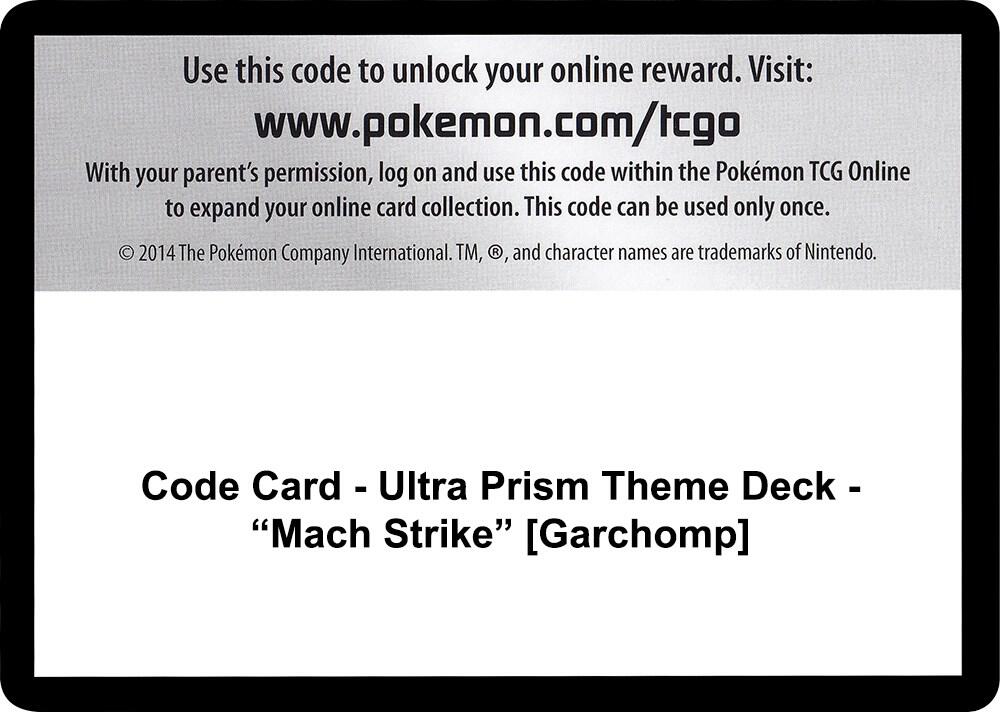Code Card Ultra Prism Theme Deck Mach Strike Garchomp  (SM - Ultra Prism)  | Good Games Adelaide SA