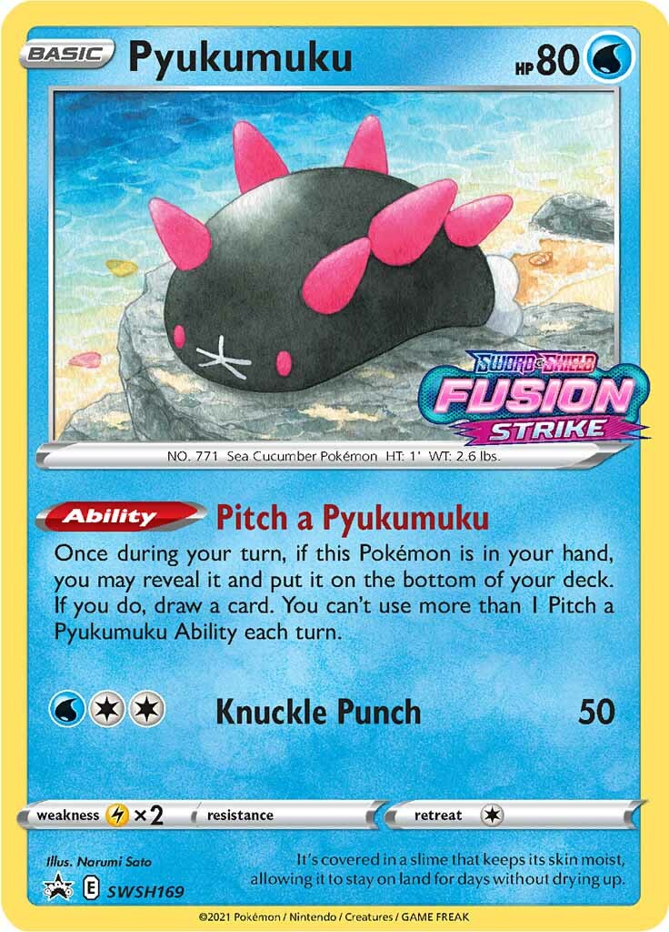 Pyukumuku (SWSH169) (Prerelease Promo) [Sword & Shield: Black Star Promos] | Good Games Adelaide SA