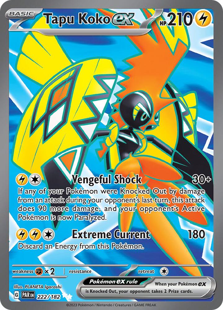 Tapu Koko ex 222/182 (SV04: Paradox Rift)  - Holofoil | Good Games Adelaide SA