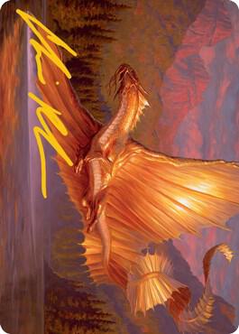 Adult Gold Dragon Art Card Gold Stamped Signature 58 (Art Series: Adventures in the Forgotten Realms)  | Good Games Adelaide SA