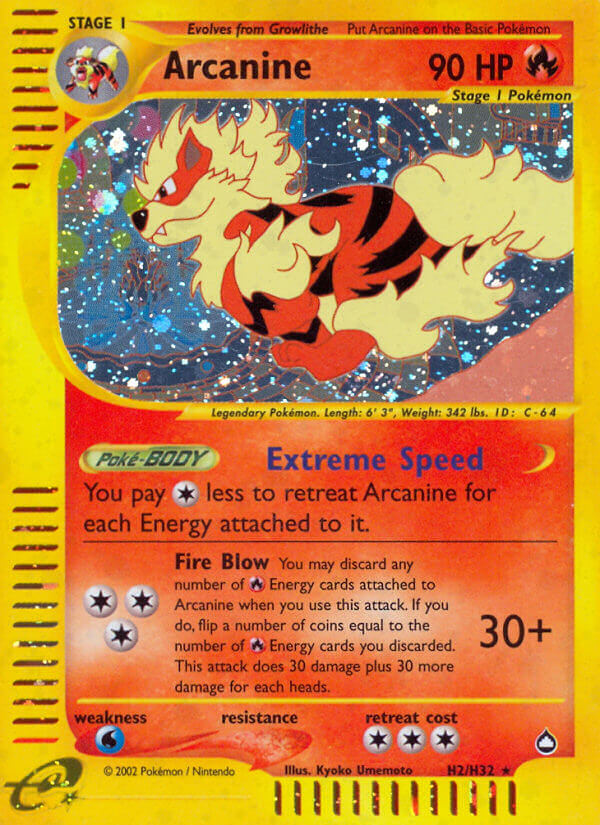 Arcanine (H2/H32) [Aquapolis] | Good Games Adelaide SA