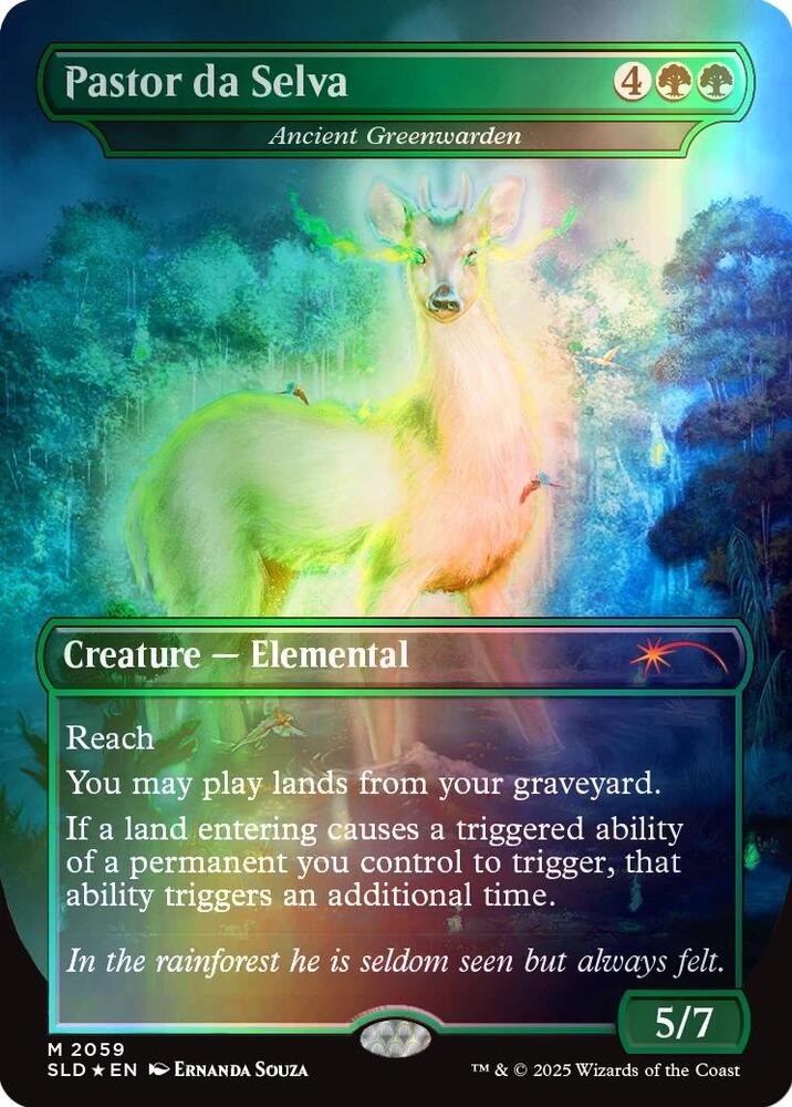 Pastor da Selva Ancient Greenwarden Rainbow Foil 2059 (Secret Lair Drop Series)  - Foil | Good Games Adelaide SA
