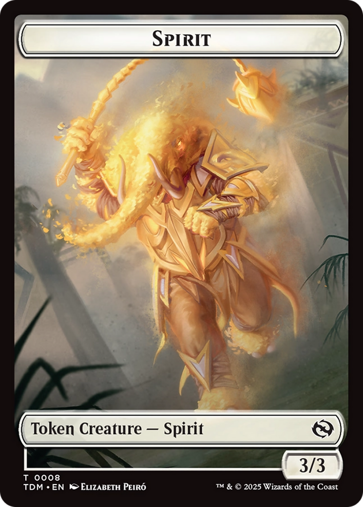 Spirit (0008) // Spirit (0009) Double-Sided Token [Tarkir: Dragonstorm Tokens] | Good Games Adelaide SA