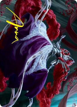 Olivia Crimson Bride Art Card Gold Stamped Signature 65 (Art Series: Innistrad: Crimson Vow)  | Good Games Adelaide SA