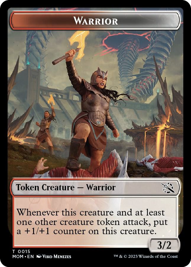Warrior Emblem Wrenn and Realmbreaker Double Sided Token 15 // 23 (March of the Machine)  - Foil | Good Games Adelaide SA
