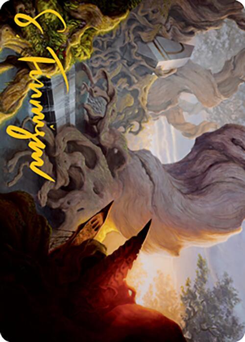 Yavimaya Cradle of Growth Art Card Gold Stamped Signature 66 (Art Series: Modern Horizons 2)  | Good Games Adelaide SA