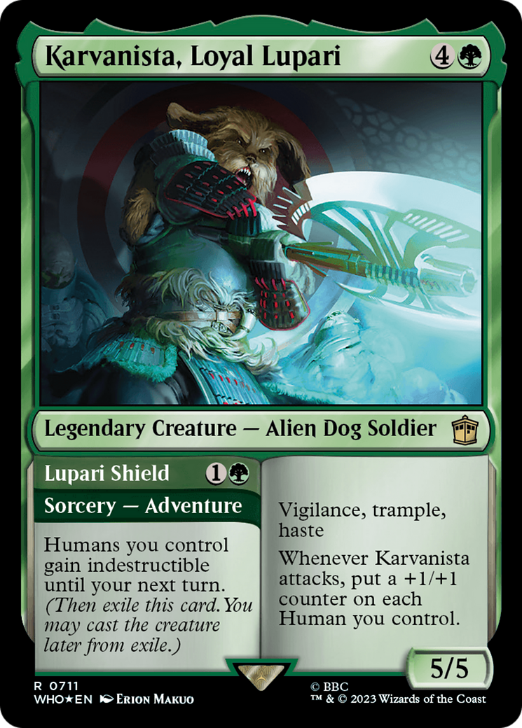 Karvanista, Loyal Lupari // Lupari Shield (Surge Foil) [Doctor Who] | Good Games Adelaide SA