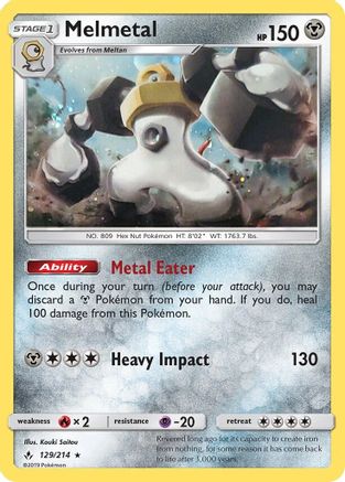 Melmetal (129/214) (Cosmos Holo) [Sun & Moon: Unbroken Bonds] | Good Games Adelaide SA