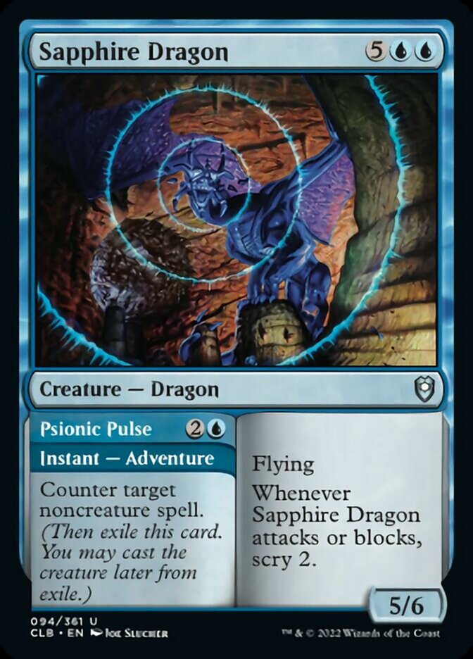 Sapphire Dragon // Psionic Pulse [Commander Legends: Battle for Baldur's Gate] | Good Games Adelaide SA