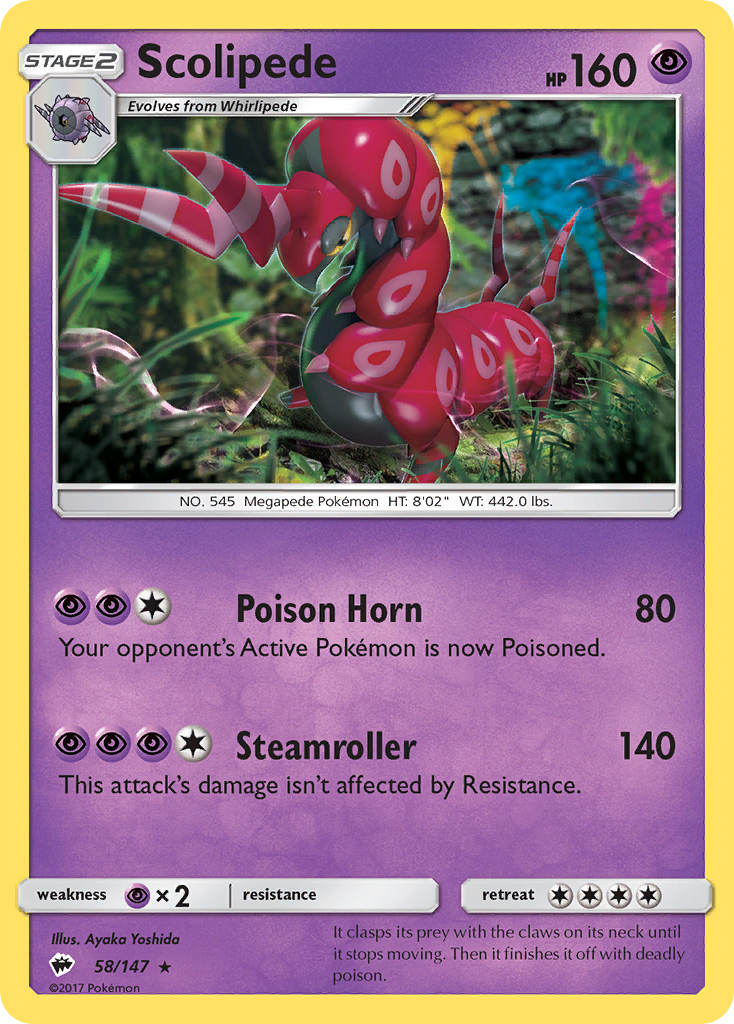 Scolipede (58/147) [Sun & Moon: Burning Shadows] | Good Games Adelaide SA
