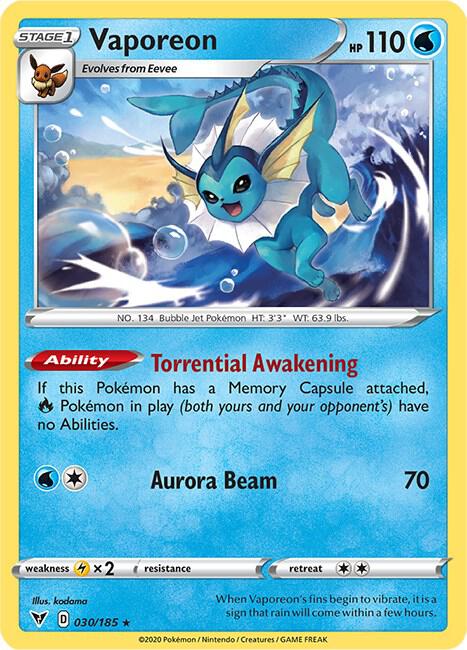 Vaporeon 030/185 (SWSH04: Vivid Voltage)  - Reverse Holofoil | Good Games Adelaide SA