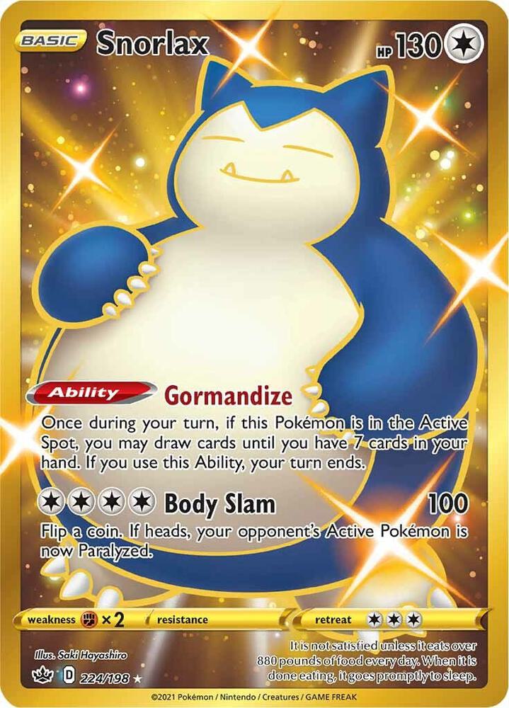 Snorlax Secret 224/198 (SWSH06: Chilling Reign)  - Holofoil | Good Games Adelaide SA