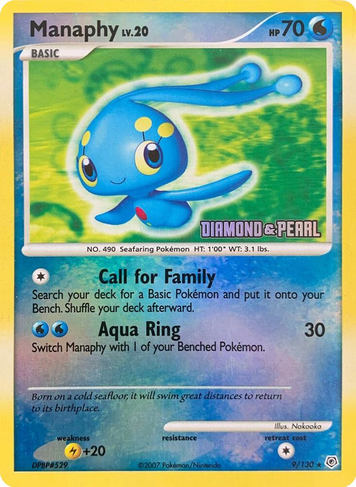 Manaphy 9 130 Diamond and Pearl 009/130 (Burger King Promos)  - Reverse Holofoil | Good Games Adelaide SA