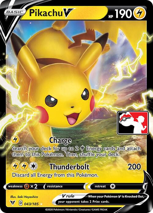 Pikachu V Series 1 043/185 (Prize Pack Series Cards)  - Holofoil | Good Games Adelaide SA