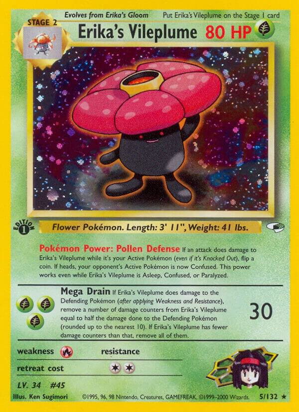 Erikas Vileplume 005/132 (Gym Heroes)  - 1st Edition Holofoil | Good Games Adelaide SA
