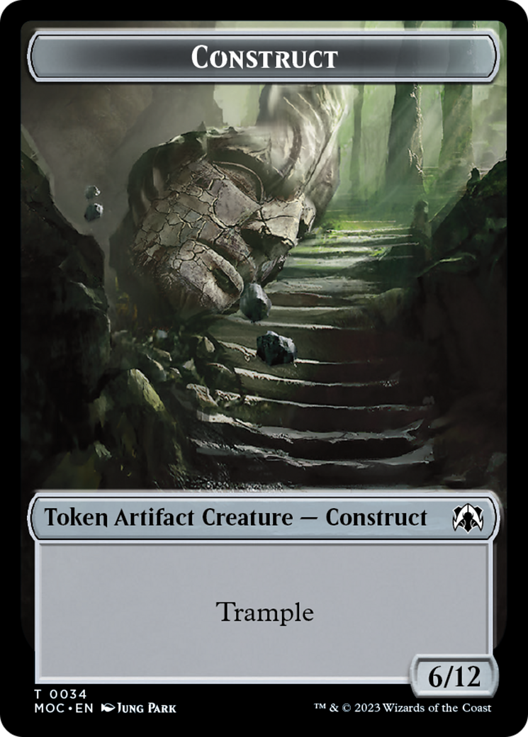 Phyrexian Golem // Construct Double-Sided Token [March of the Machine Commander Tokens] | Good Games Adelaide SA