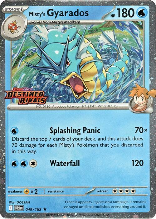 Misty's Gyarados Prerelease 049/182 (SV10: Destined Rivals)  - Holofoil | Good Games Adelaide SA