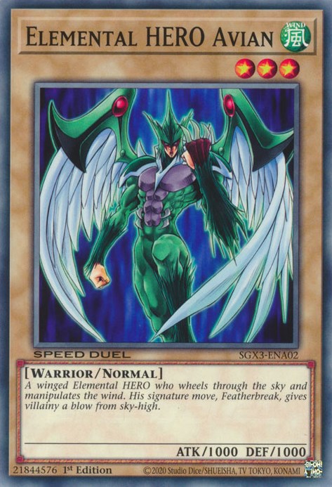 Elemental HERO Avian [SGX3-ENA02] Common | Good Games Adelaide SA