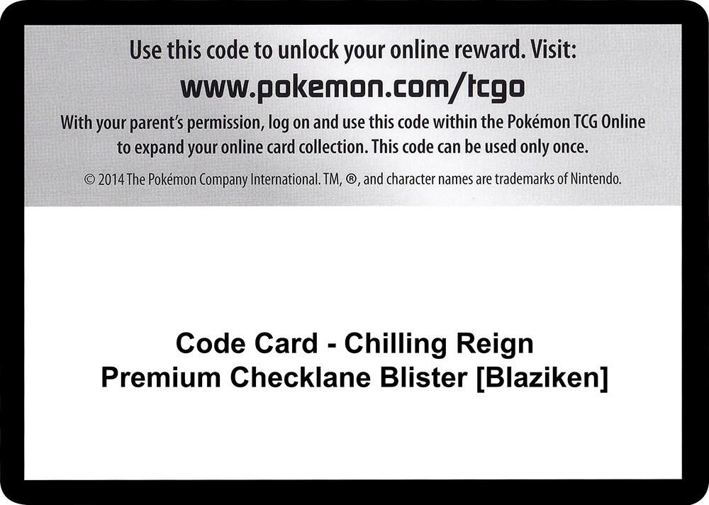 Code Card Chilling Reign Premium Checklane Blister Blaziken  (SWSH06: Chilling Reign)  | Good Games Adelaide SA