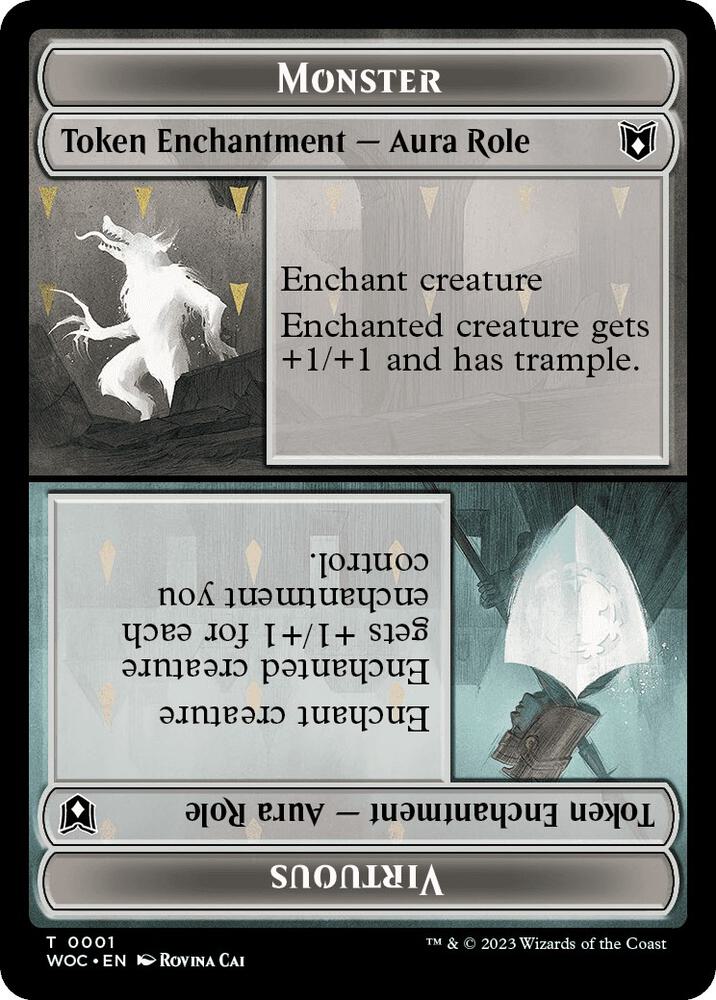 Monster Role Virtuous Role Royal Role Virtuous Role Double Sided Token 1 // 2 (Commander: Wilds of Eldraine)  | Good Games Adelaide SA