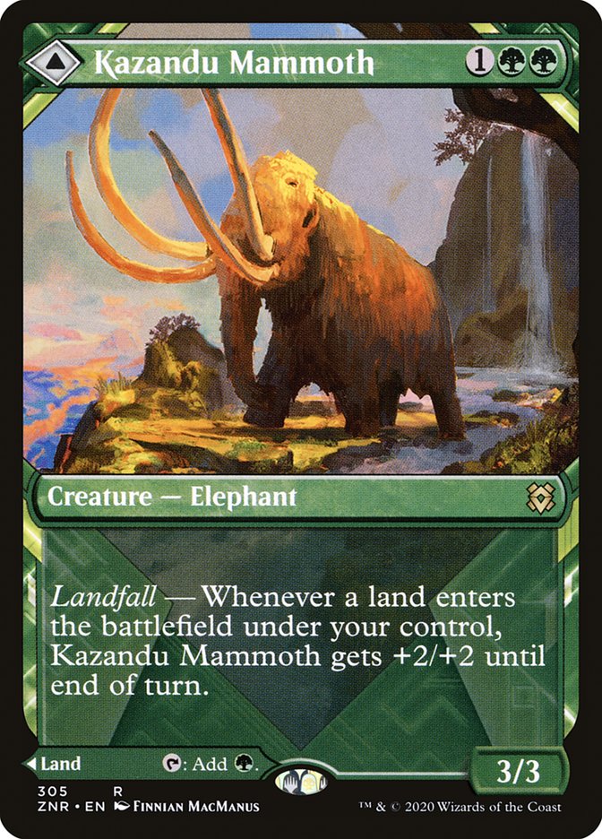 Kazandu Mammoth // Kazandu Valley (Showcase) [Zendikar Rising] | Good Games Adelaide SA
