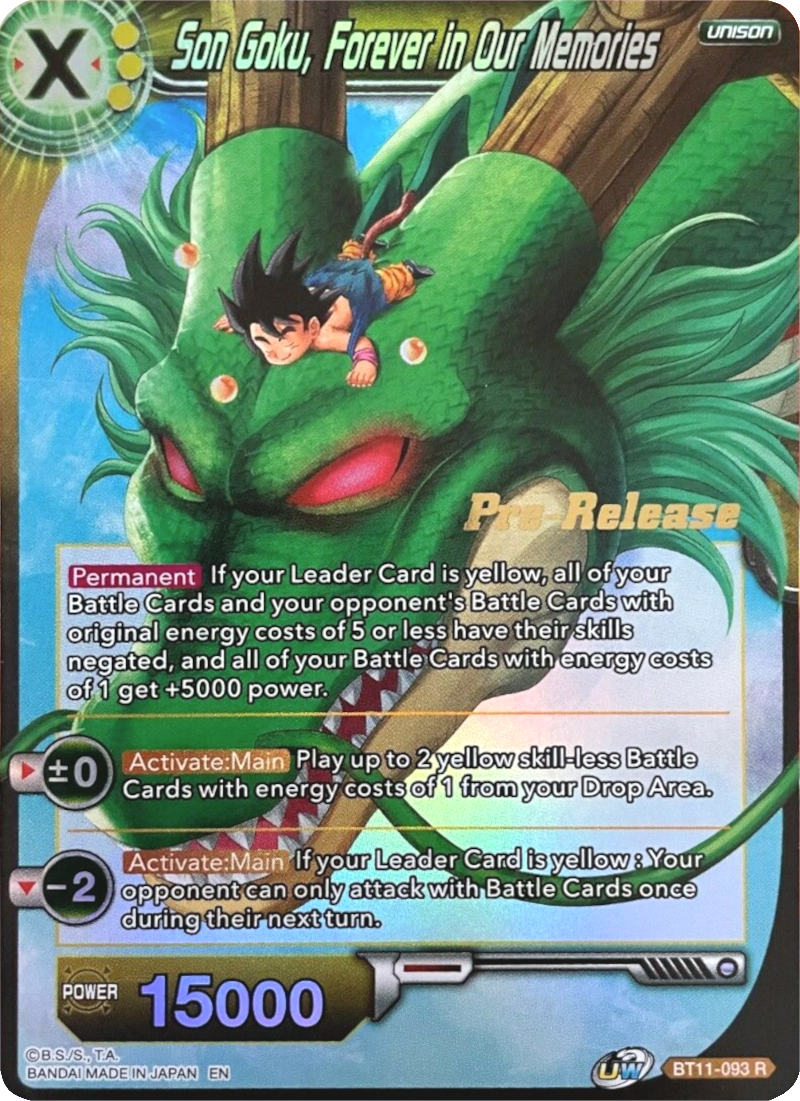 Son Goku, Forever in Our Memories (BT11-093) [Vermilion Bloodline Prerelease Promos] | Good Games Adelaide SA