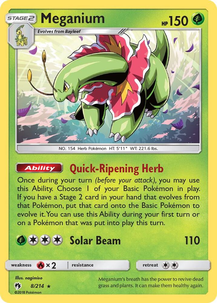 Meganium 8/214 (SM - Lost Thunder)  - Holofoil | Good Games Adelaide SA