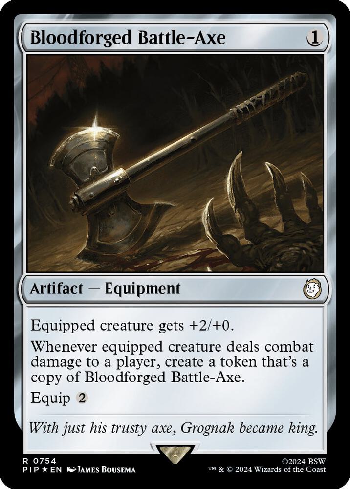 Bloodforged Battle Axe Surge Foil 754 (Universes Beyond: Fallout)  - Foil | Good Games Adelaide SA