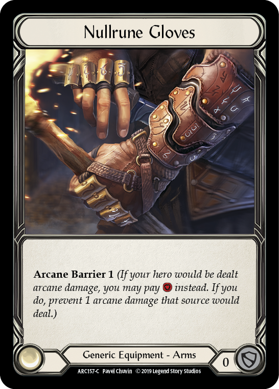 Nullrune Gloves [ARC157-C] 1st Edition Cold Foil | Good Games Adelaide SA