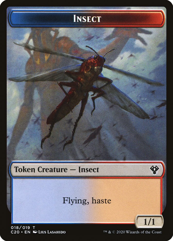 Drake // Insect (018) Double-sided Token [Commander 2020 Tokens] | Good Games Adelaide SA