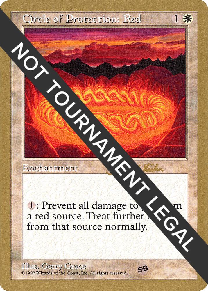 Circle of Protection Red 1997 Janosch Kuhn 5ED SB jk20sb/131 (World Championship Decks)  | Good Games Adelaide SA