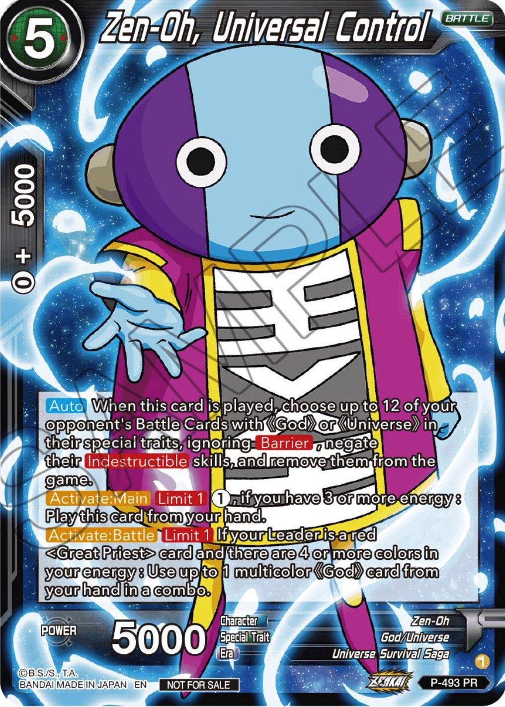 Zen-Oh, Universal Control (Zenkai Series Tournament Pack Vol.3) (P-493) [Tournament Promotion Cards] | Good Games Adelaide SA