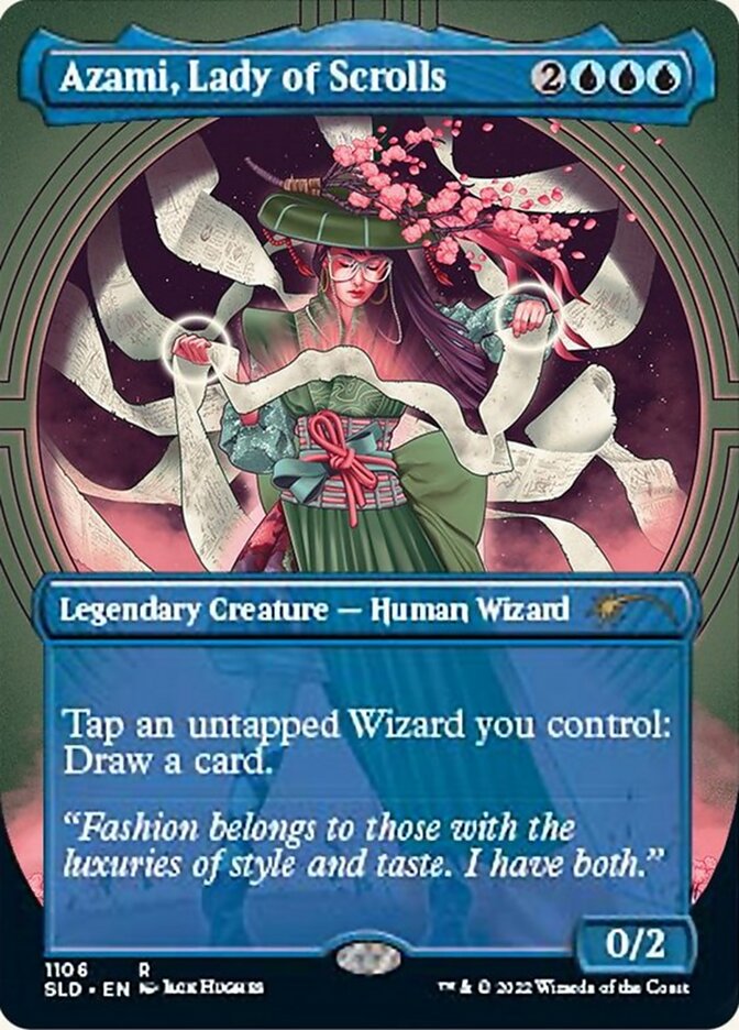 Azami, Lady of Scrolls (Borderless) [Secret Lair Drop Series] | Good Games Adelaide SA