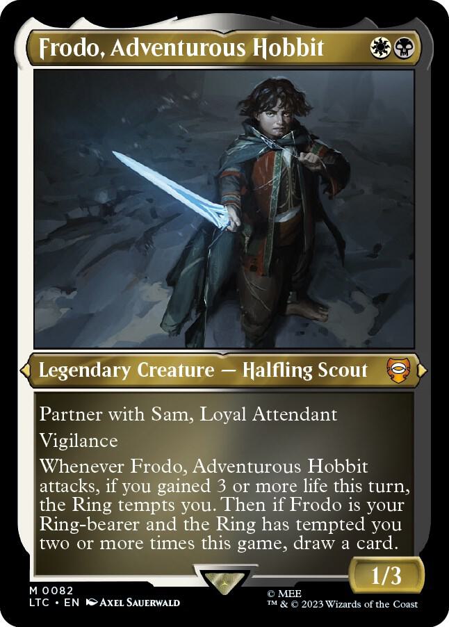 Frodo Adventurous Hobbit Display Commander Thick Stock 82 (Commander: The Lord of the Rings: Tales of Middle-earth)  - Foil | Good Games Adelaide SA