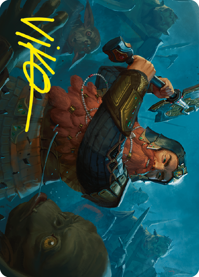 Gimli, Counter of Kills Art Card (10/81) (Gold-Stamped Signature) [The Lord of the Rings: Tales of Middle-earth Art Series] | Good Games Adelaide SA