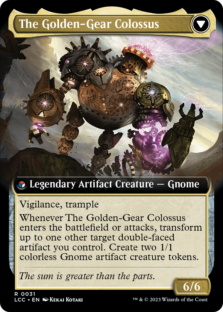 Tetzin, Gnome Champion // The Golden-Gear Colossus (Extended Art) [The Lost Caverns of Ixalan Commander] | Good Games Adelaide SA