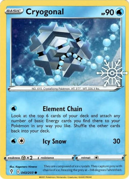 Cryogonal (043/203) (Holiday Calendar) [Sword & Shield: Evolving Skies] | Good Games Adelaide SA