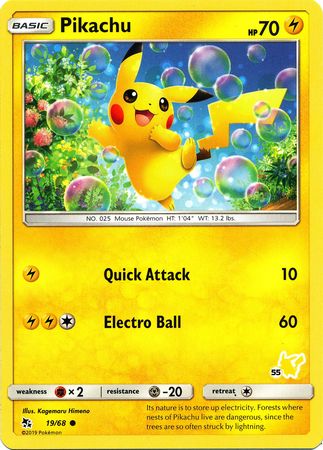 Pikachu (19/68) (Pikachu Stamp #55) [Battle Academy 2020] | Good Games Adelaide SA