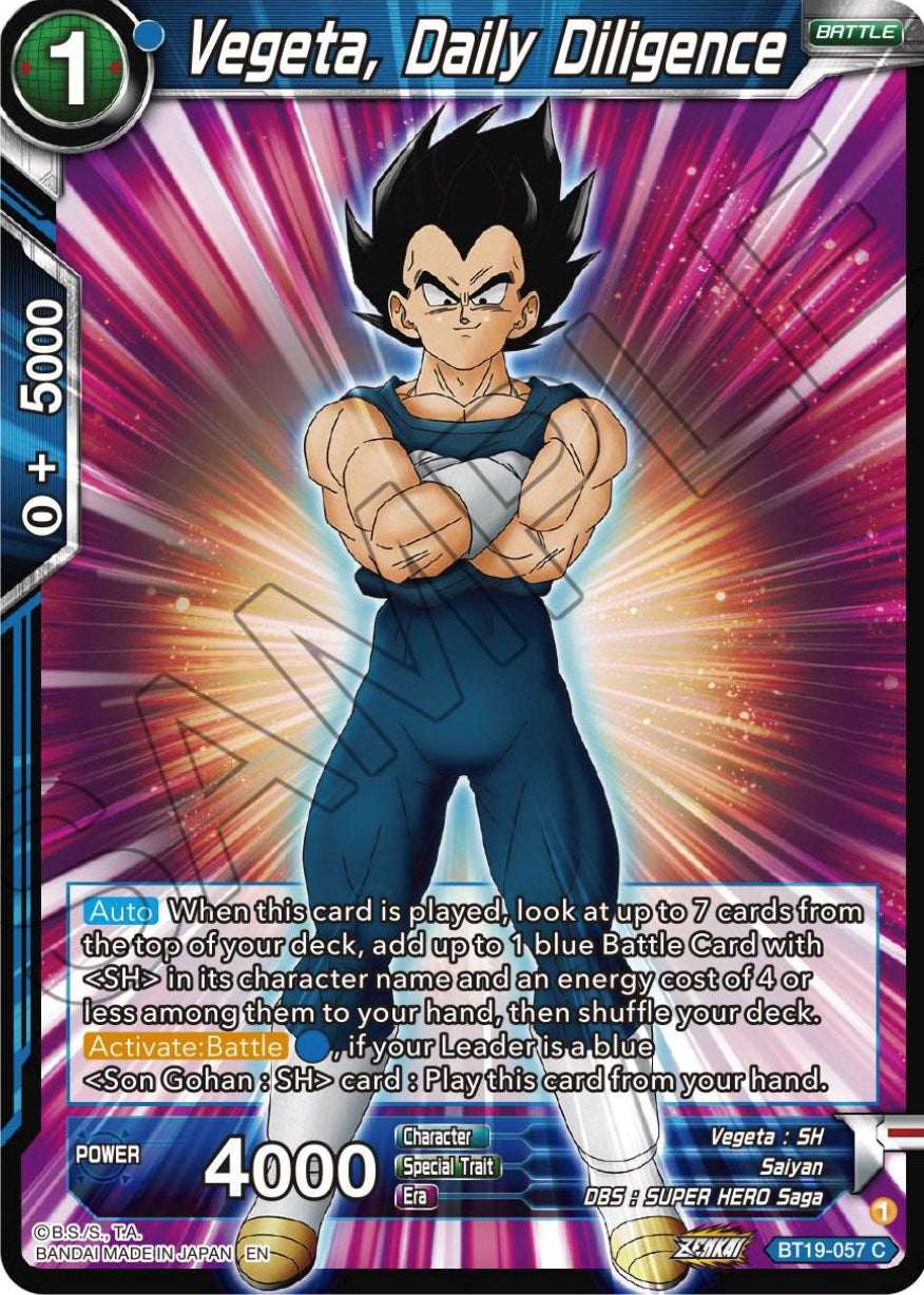 Vegeta, Daily Diligence (BT19-057) [Fighter's Ambition] | Good Games Adelaide SA