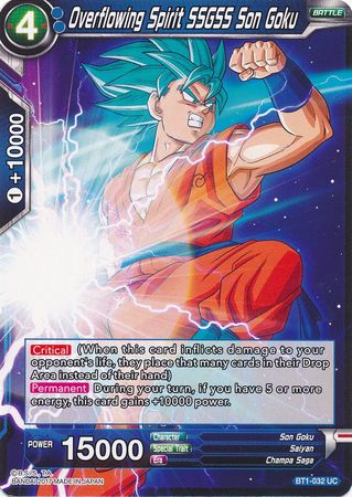 Overflowing Spirit SSGSS Son Goku [BT1-032] | Good Games Adelaide SA