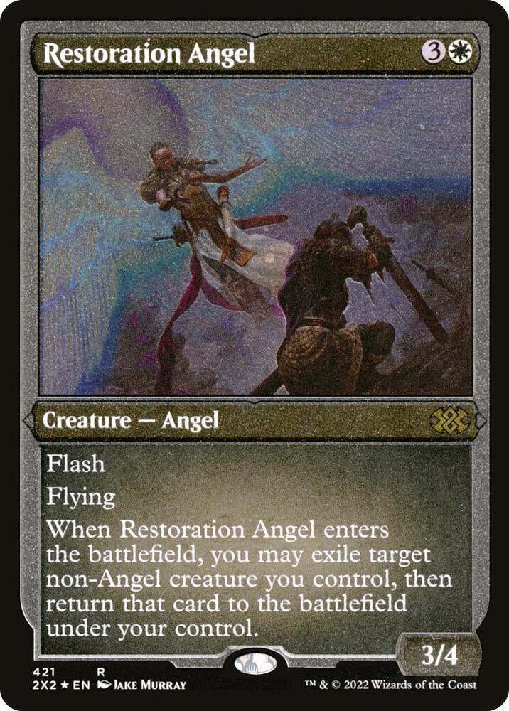Restoration Angel Foil Etched 421 (Double Masters 2022)  - Foil | Good Games Adelaide SA