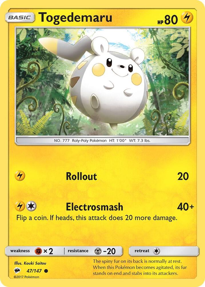 Togedemaru 47/147 (SM - Burning Shadows)  | Good Games Adelaide SA