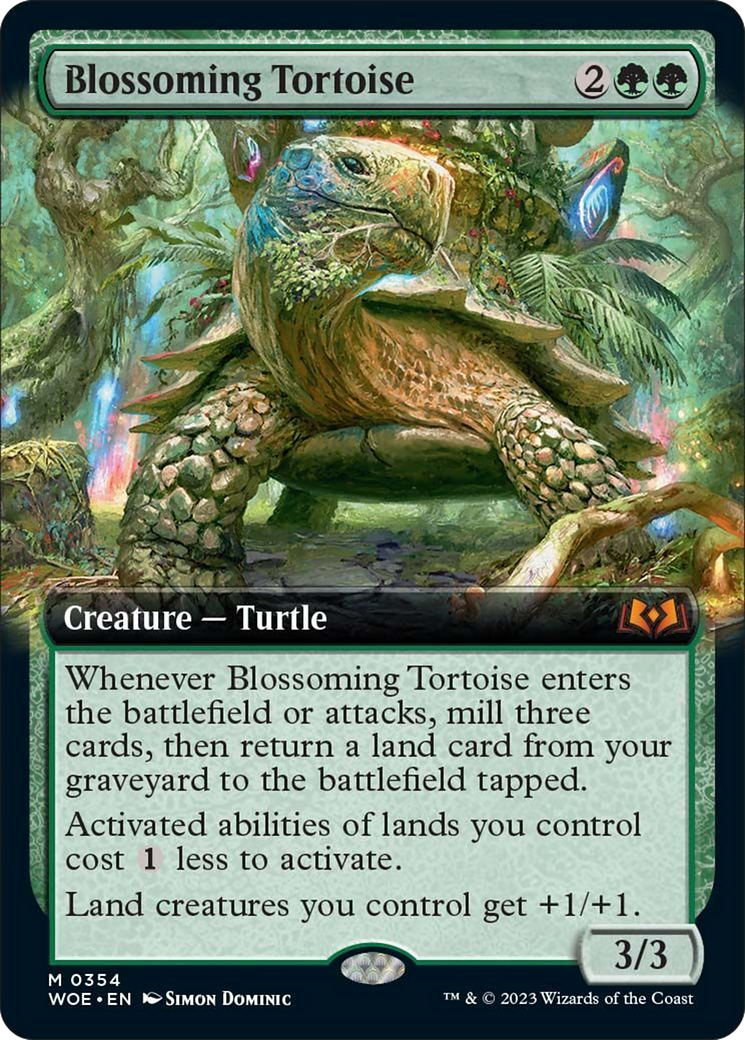 Blossoming Tortoise (Extended Art) [Wilds of Eldraine] | Good Games Adelaide SA