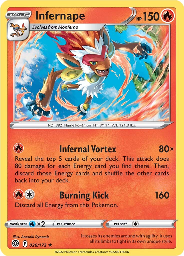 Infernape (026/172) (Theme Deck Exclusive) [Sword & Shield: Brilliant Stars] | Good Games Adelaide SA