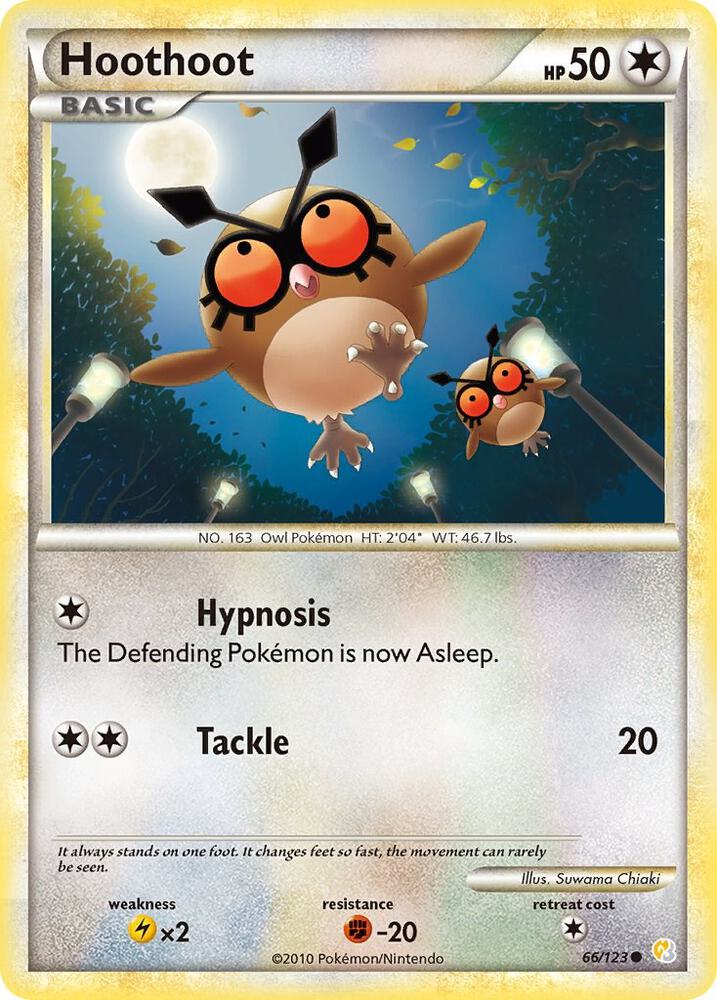 Hoothoot 66/123 (HeartGold SoulSilver)  - Reverse Holofoil | Good Games Adelaide SA