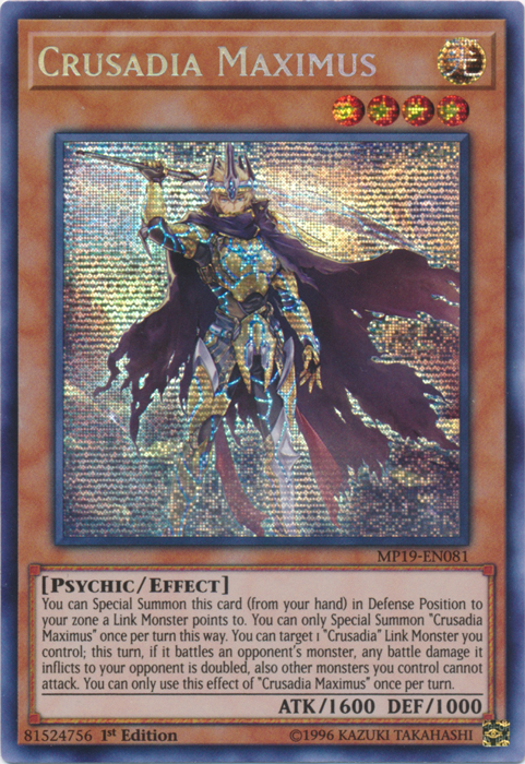 Crusadia Maximus [MP19-EN081] Prismatic Secret Rare | Good Games Adelaide SA